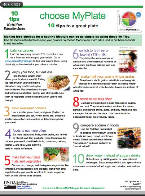 10 TIPS TO A GREAT PLATE AND HEALTHY DIET