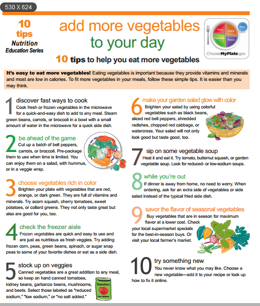 10 Tips to help you eat more vegetables inorder to have a healthy life and loose weight?