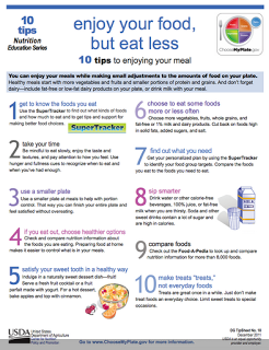 10 TIPS TO ENJOYING YOUR MEAL