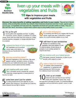 10 Tips to Improve Your Meals with Vegetables and Fruits